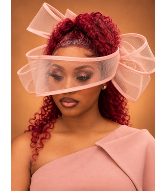 Bring The Drama Fascinator - Peach