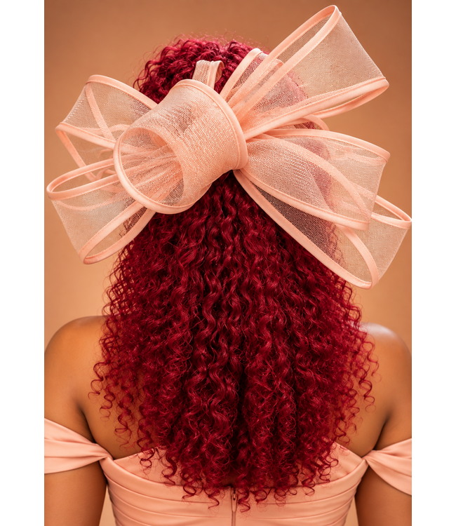 Bring The Drama Fascinator - Peach