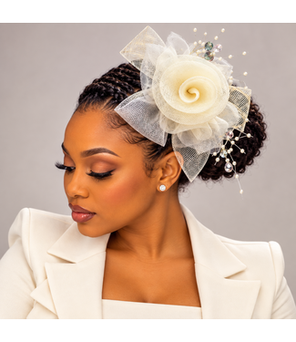 Grand Bloom Fascinator & Corsage - Ivory