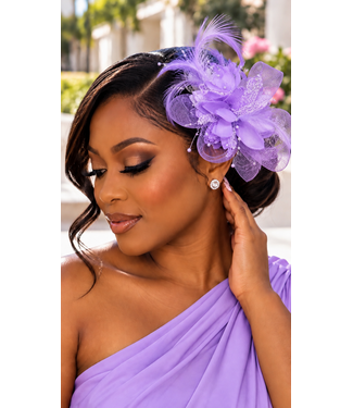 Lady Prestige Fascinator & Corsage - Lavender