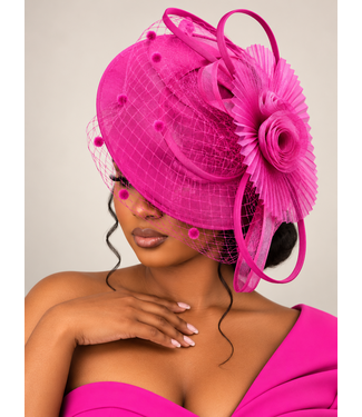 Garden Gala Fascinator - Fuchsia