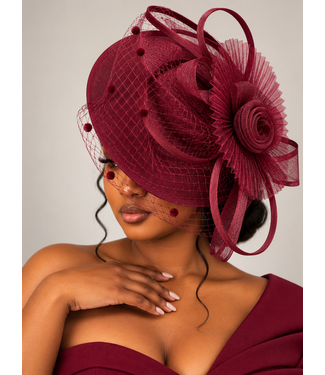 Garden Gala Fascinator - Burgundy