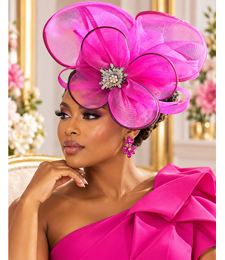 Bursting Bloom Fascinator - Fuchsia