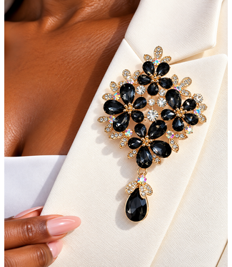 Midnight Orchid Brooch - Pewter