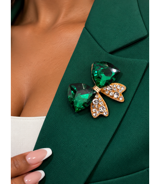 Bow Time Brooch - Green