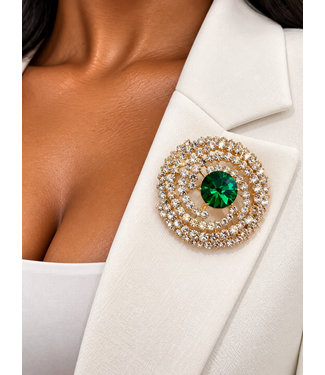 Noble Grace Brooch - Emerald