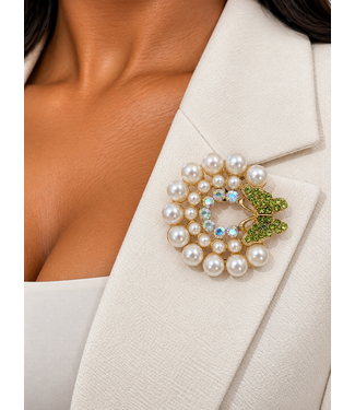 FLY ME AWAY BROOCH - GOLD GREEN