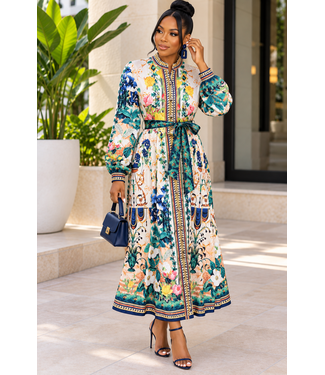 Telling A Story Buttoned Midi Dress
