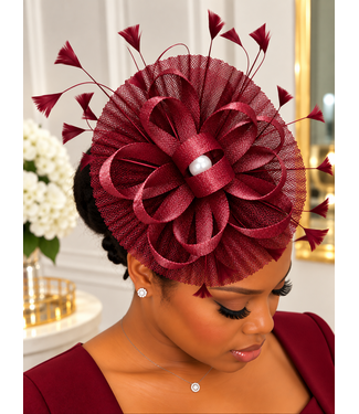 Main Event Fascinator - Burgundy
