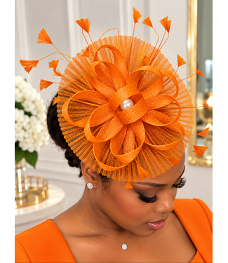 Main Event Fascinator - Orange