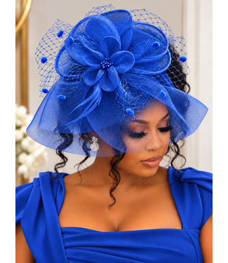 Duchess In Bloom Fascinator - Royal Blue