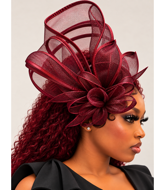 Grand Entrance Fascinator - Burgundy
