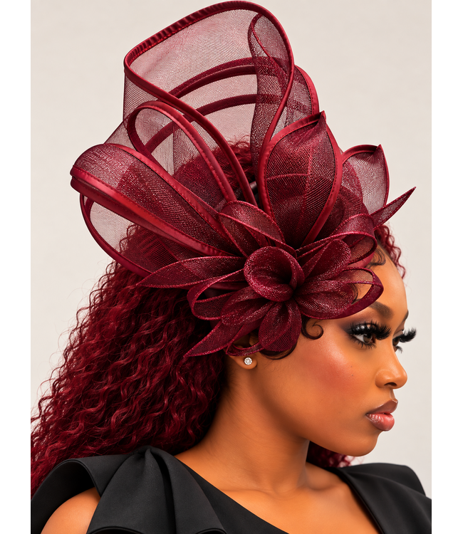 Grand Entrance Fascinator - Burgundy