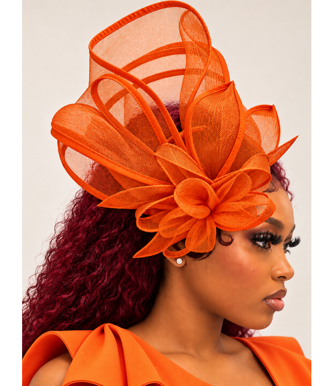 Grand Entrance Fascinator - Orange