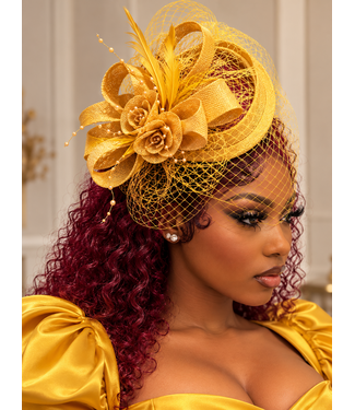I Dare You Fascinator - Mustard