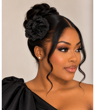 Nature's Pick Rosette Fascinator & Corsage - Black