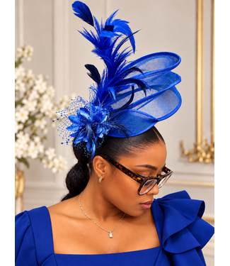 Windsor Bloom Fascinator - Royal Blue
