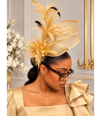 Windsor Bloom Fascinator - Tan