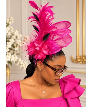 Windsor Bloom Fascinator - Fuchsia