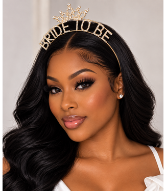 Bride To Be Crown Headband - Gold