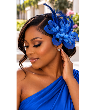 Lady Prestige Fascinator & Corsage - Royal Blue