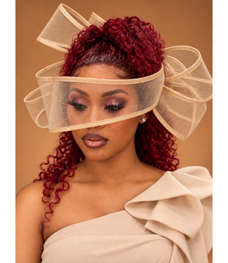 Bring The Drama Fascinator - Tan
