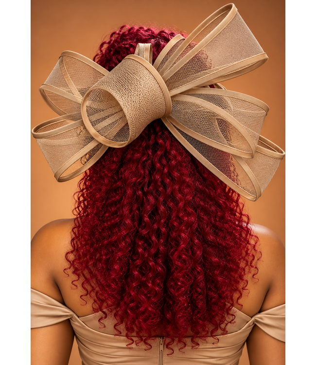 Bring The Drama Fascinator - Tan