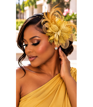 Lady Prestige Fascinator & Corsage - Tan