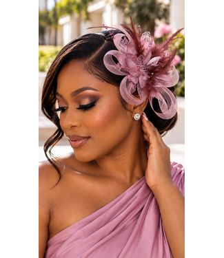 Lady Prestige Fascinator & Corsage - Mauve