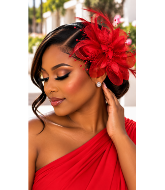Lady Prestige Fascinator & Corsage - Red