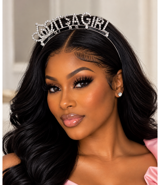 It's A Girl Headband - Silver