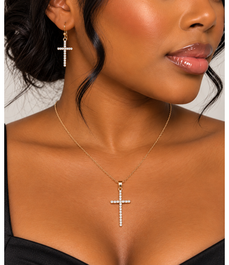Cross Of Hope Necklace Set - Gold