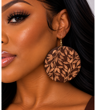 One With Nature Earrings - Brown