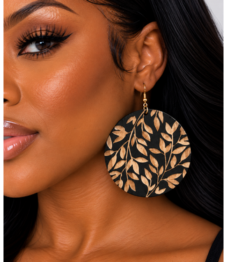 One With Nature Earrings - Black