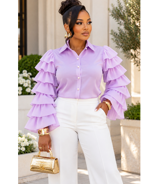Opulent Beauty Ruffle Top - Lavender