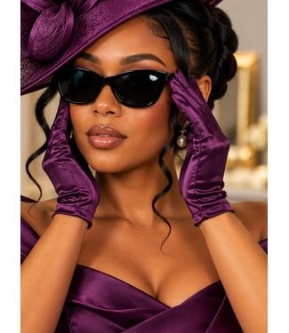 Satin Gloves - Dark Purple