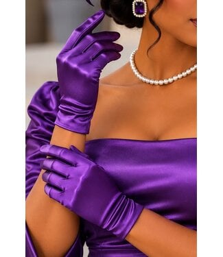 Satin Gloves - Light Purple