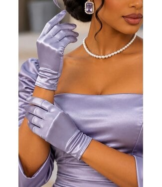Satin Gloves - Lavender