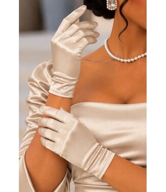 Satin Gloves - Cream