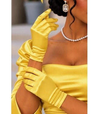 Satin Gloves - Yellow