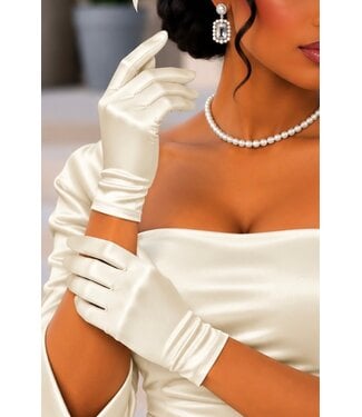 Satin Gloves - Off White