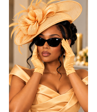 Satin Gloves - Light Orange