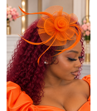 Hello Rose Fascinator - Orange