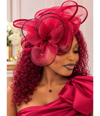 Grand Duchess Fascinator - Burgundy