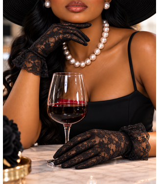 Lace Gloves - Black