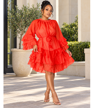 Wild Flower Ruffle Dress