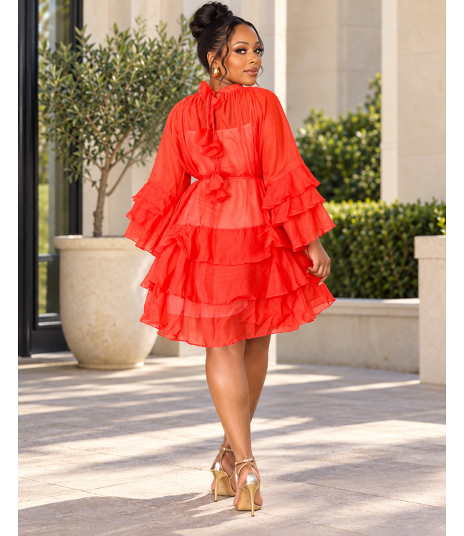 Wild Flower Ruffle Dress