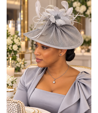 Giving My All Fascinator - Grey