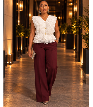 In Good Company Ruffle Top - White