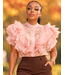 Lace Moments Ruffle Top - Pink